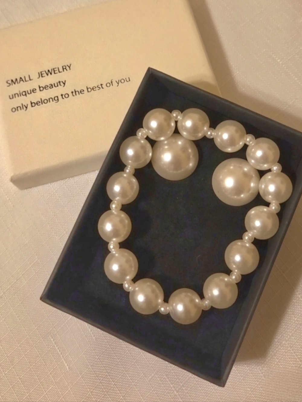 Simulated Pearl Earring And  Bracelet Set In Sentimental Box